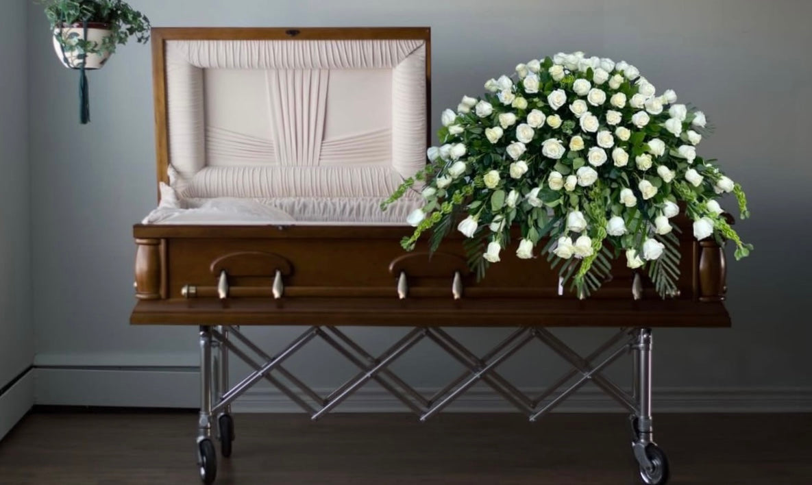 White Rose Casket Spray