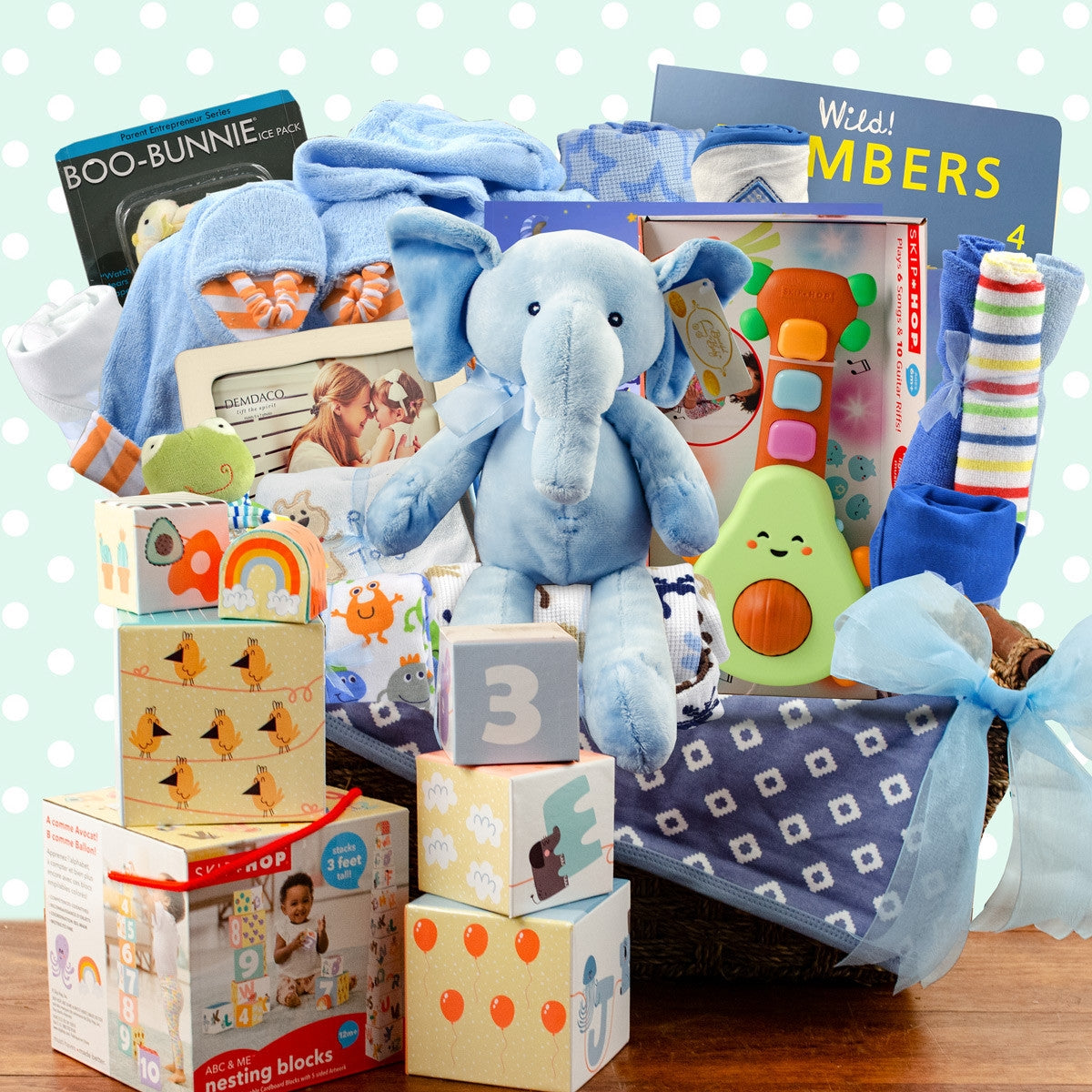 Newborn Baby Blue Gift Basket