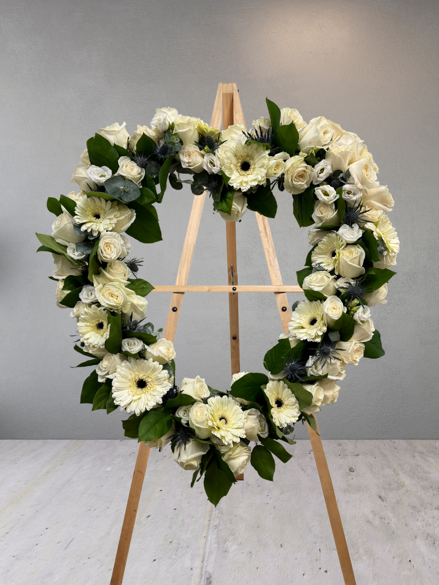 Elegant White Heart Wreath