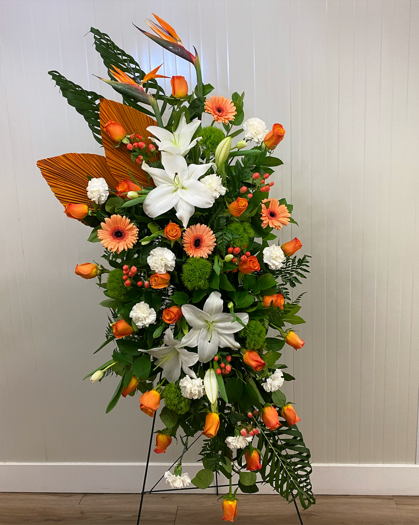White And Orange Standing Spray