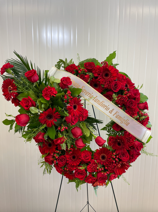 Eternal Flame Funeral Wreath With Top Spray