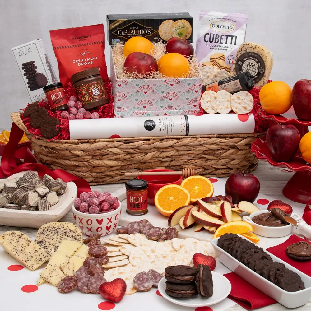 Valentine's Day charcuterie basket