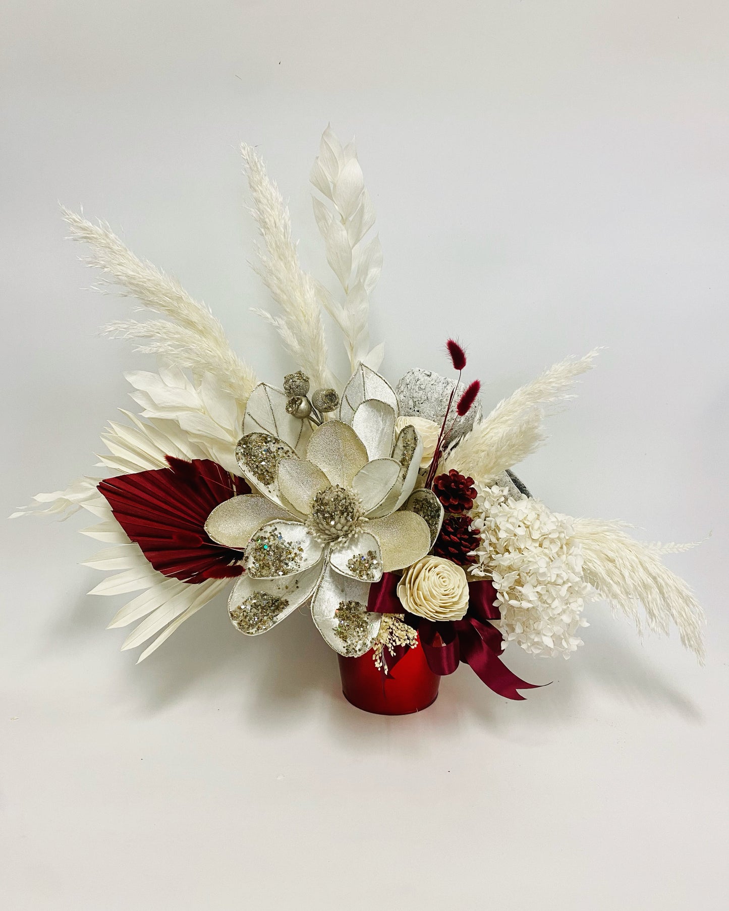 Christmas dried flower arrangement