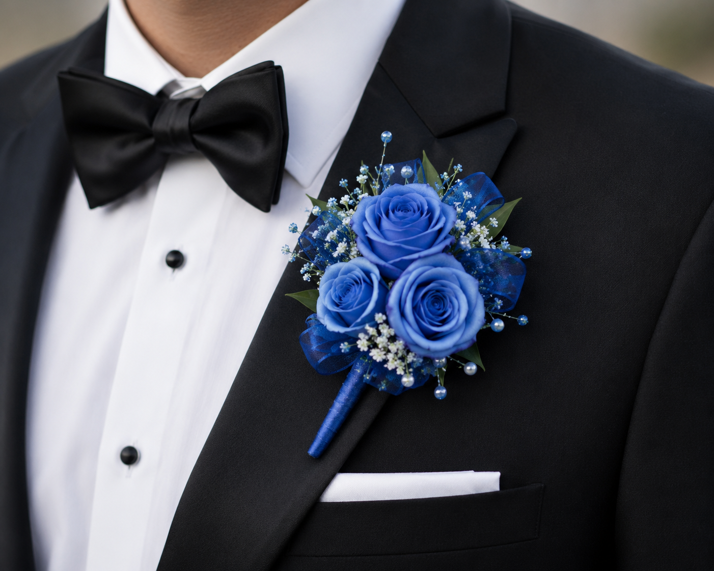 Blue Boutonniere