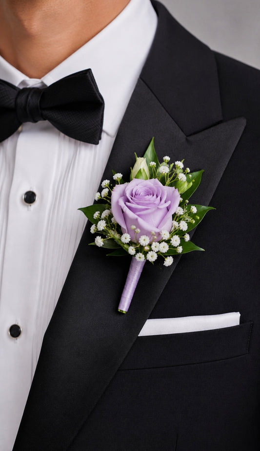 Purple Boutonniere