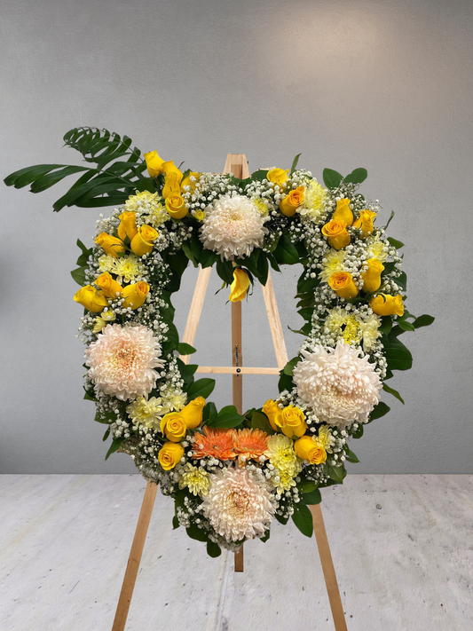 Eternal Sunshine Funeral Heart Wreath