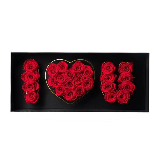 Luxury 'I Love You' Gift Box With Fresh Red Roses