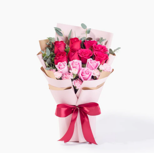 Dalawang-dosenang Mixed Pink Roses
