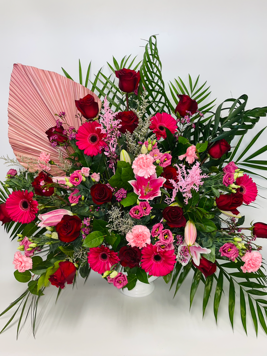 Red And Pink Funeral Tribute