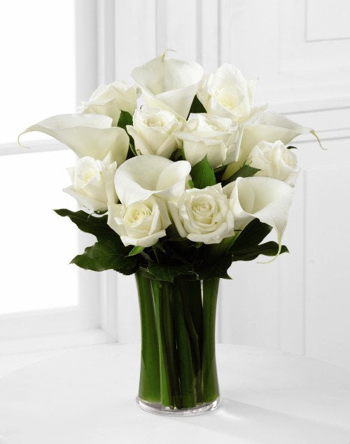 Calla lilies and roses