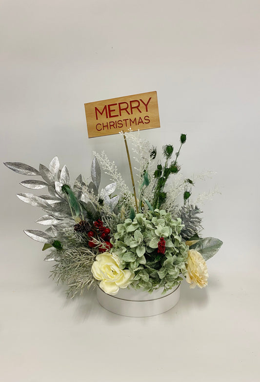 Christmas dried flower arrangement